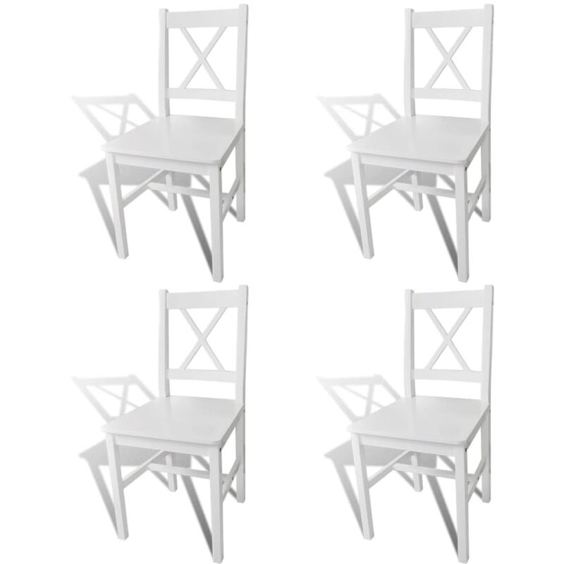 

Sillas de comedor 4 unidades madera de pino blancas - Blanco