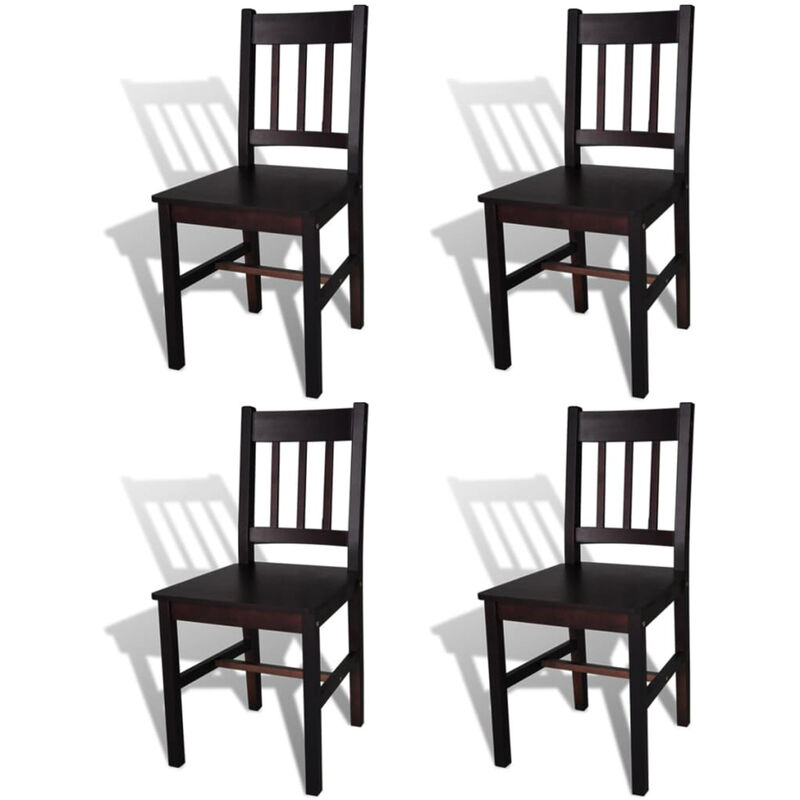 

Sillas de comedor 4 unidades madera de pino marron oscuro