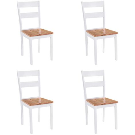 Sillas de comedor 4 unidades madera maciza de caucho