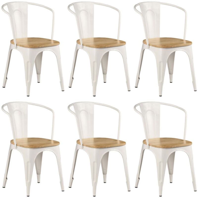

Sillas de Comedor Madera Maciza de Mango 6 Unidades Blanco - Blanco - Vidaxl