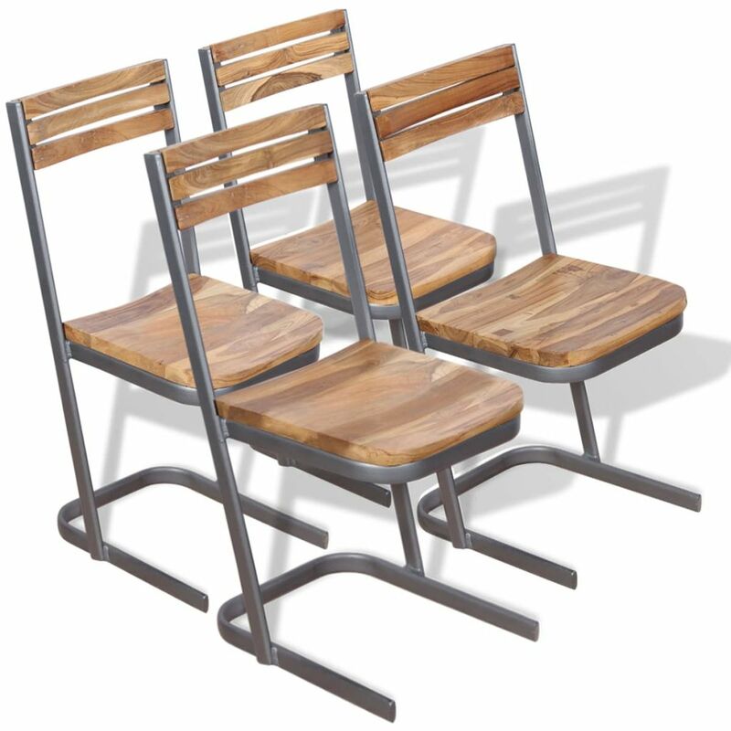 

Sillas de comedor 4 unidades madera maciza de teca