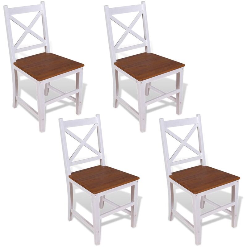 

Sillas de comedor 4 unidades madera maciza de teca y caoba