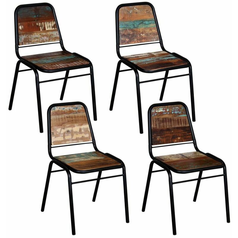 

Sillas de comedor 4 unidades madera maciza reciclada