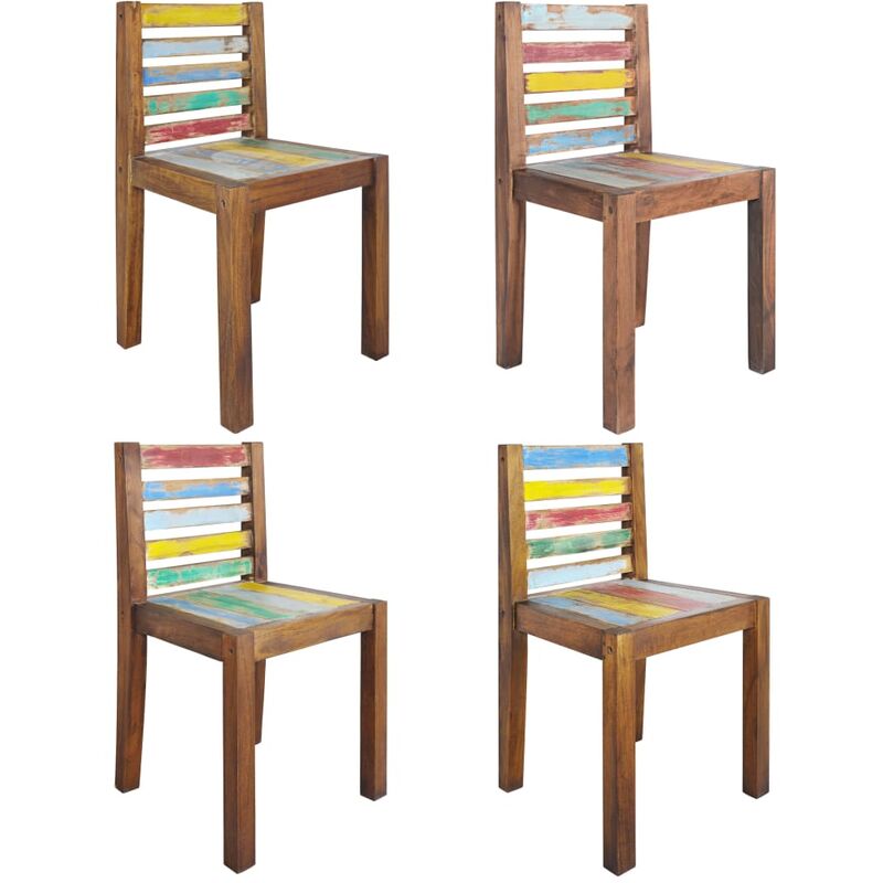 

Sillas de comedor 4 unidades madera maciza reciclada