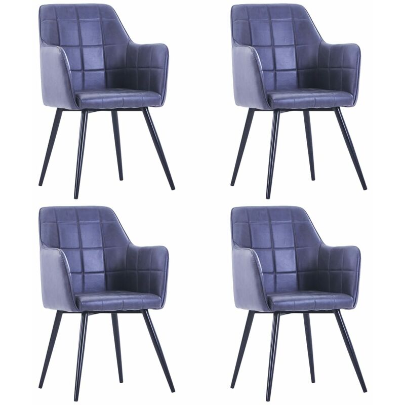 

Sillas de comedor 4 unidades piel de ante artificial gris - Gris
