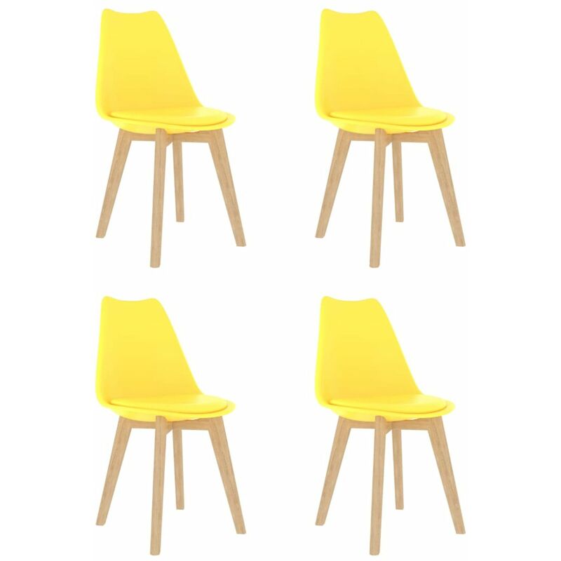 

Happyshopping - Sillas de comedor 4 unidades plastico amarillo
