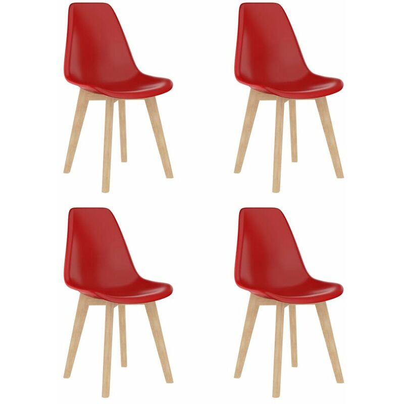 

Sillas de comedor 4 unidades plastico rojo