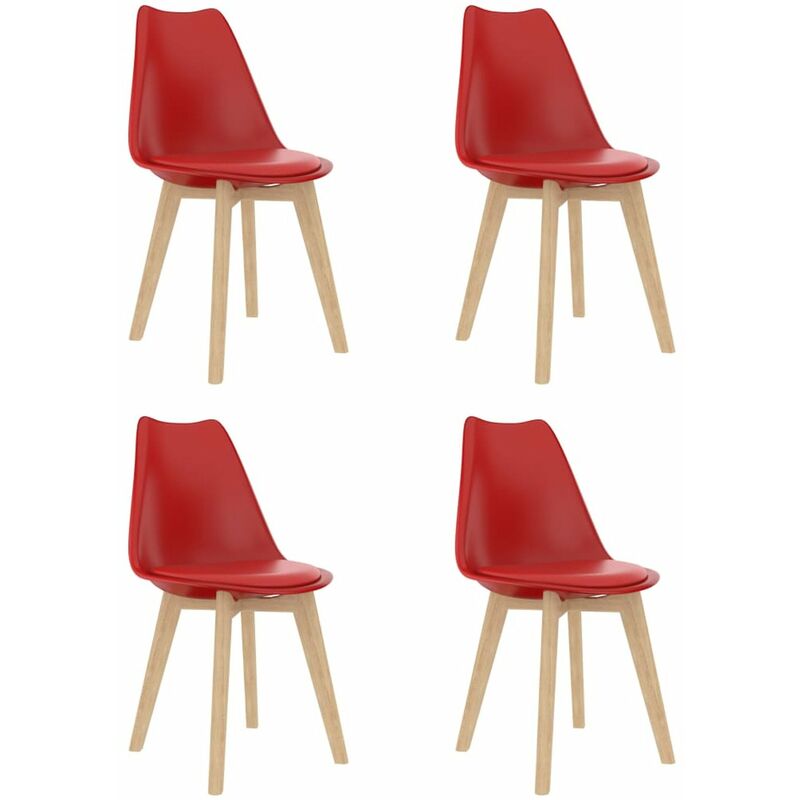 

Happyshopping - Sillas de comedor 4 unidades plastico rojo