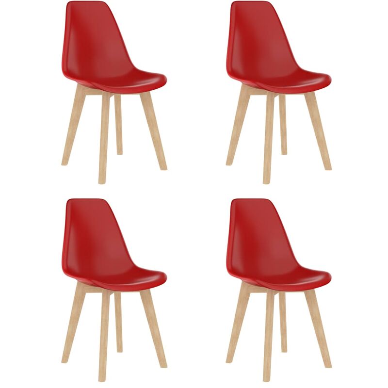 

Sillas de comedor 4 unidades plástico rojo