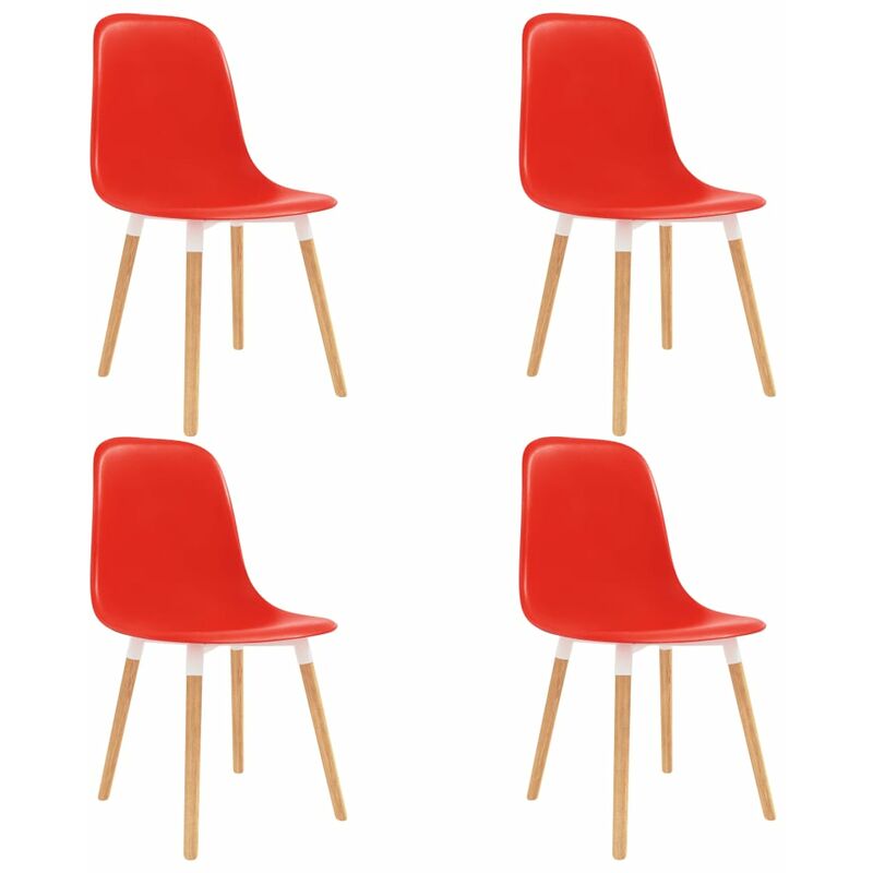 

Sillas de comedor 4 unidades plástico rojo