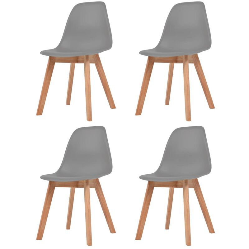 

Youthup - Sillas de comedor 4 unidades plástico gris - Gris