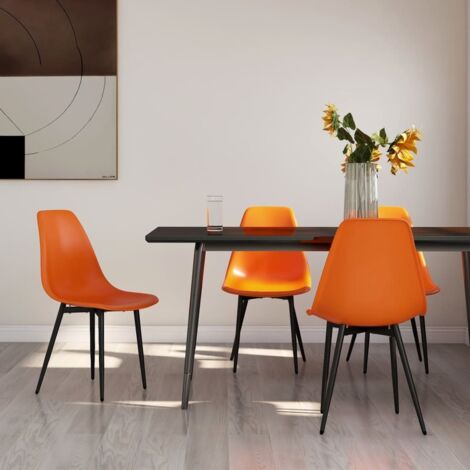 Sillas de comedor 4 unidades PP naranja vidaXL