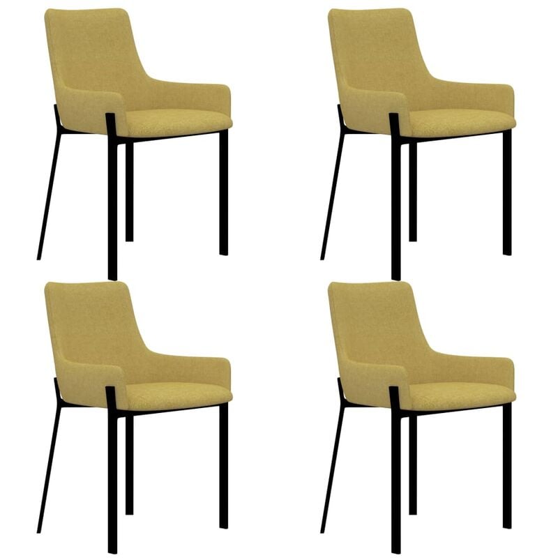 

Sillas de comedor 4 unidades tela amarilla