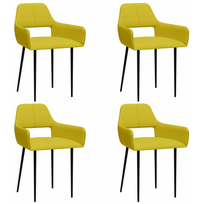 

Happyshopping - Sillas de comedor 4 unidades tela amarillas