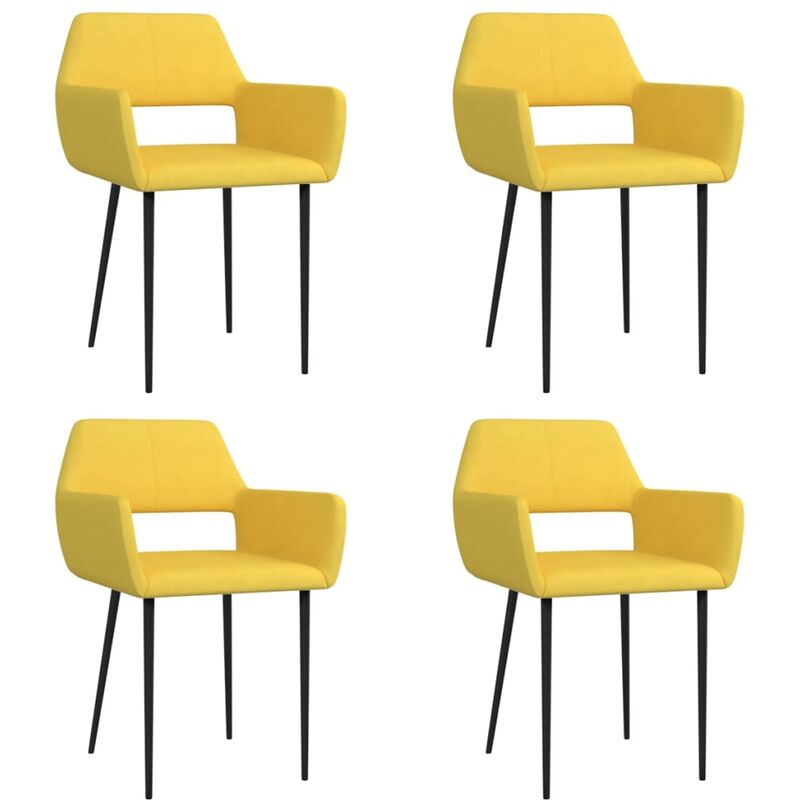 

Sillas de comedor 4 unidades tela amarillas - Amarillo