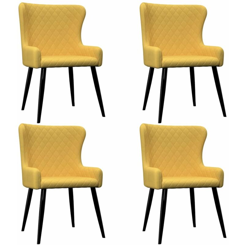 

Sillas de comedor 4 unidades tela amarillo