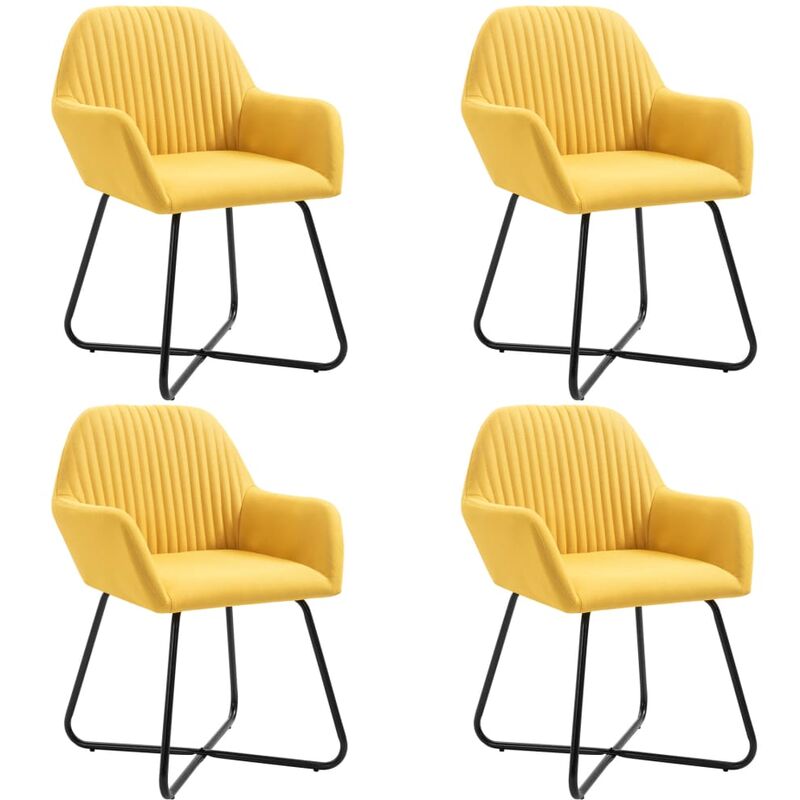 

Sillas de comedor 4 unidades tela amarillo