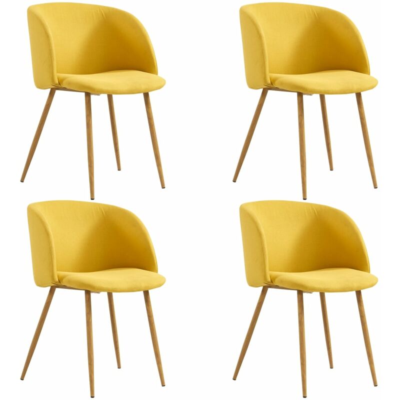 

Sillas de comedor 4 unidades tela amarillo