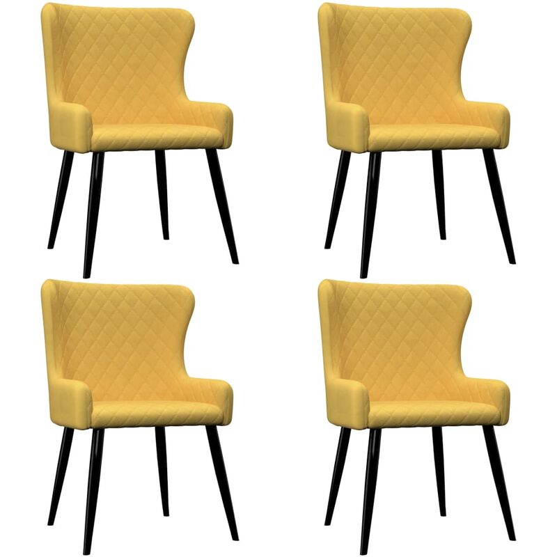 

Sillas de comedor 4 unidades tela amarillo