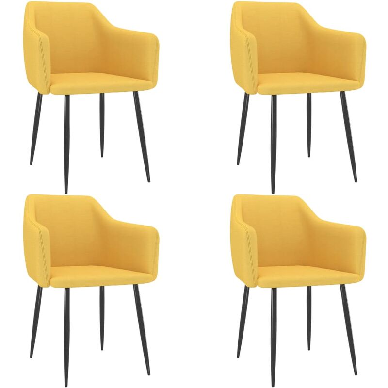 

Sillas de comedor 4 unidades tela amarillo