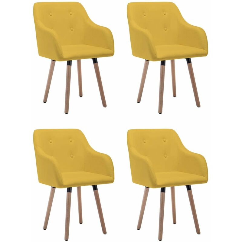 

Sillas de comedor 4 unidades tela amarillo mostaza