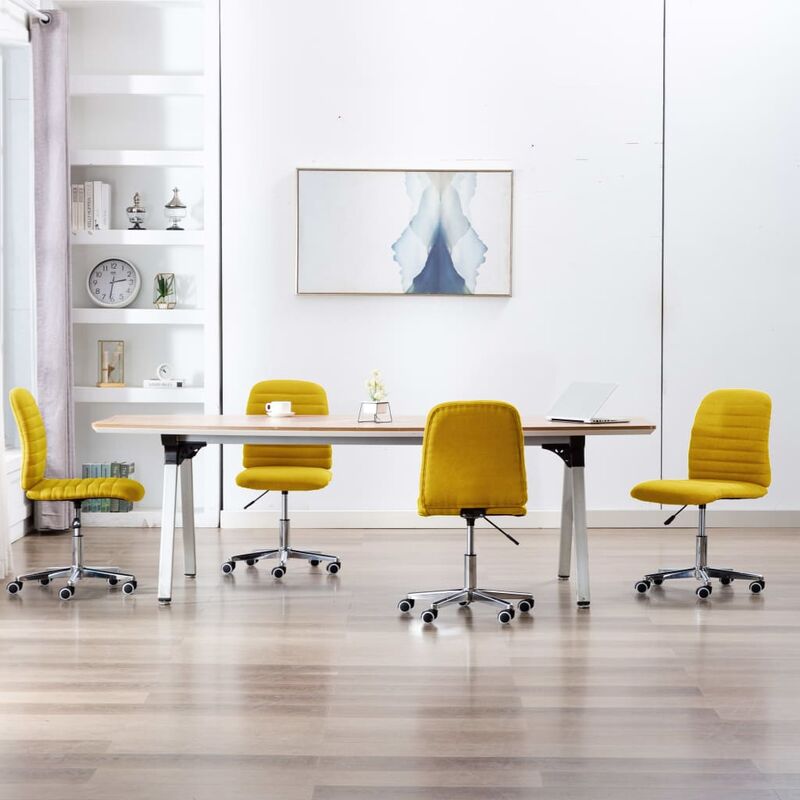 

Sillas de comedor 4 unidades tela amarillo mostaza