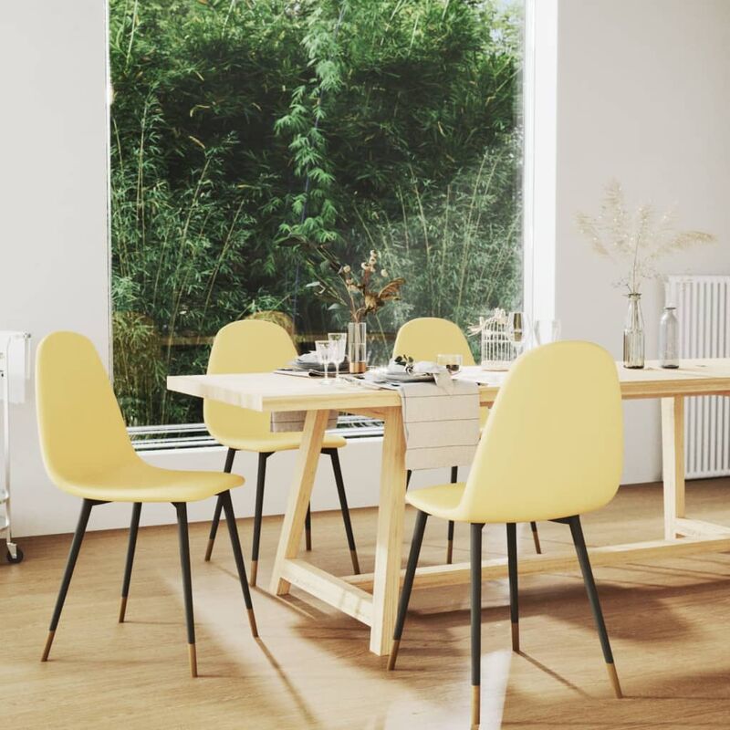 

Sillas de comedor 4 unidades tela amarillo mostaza