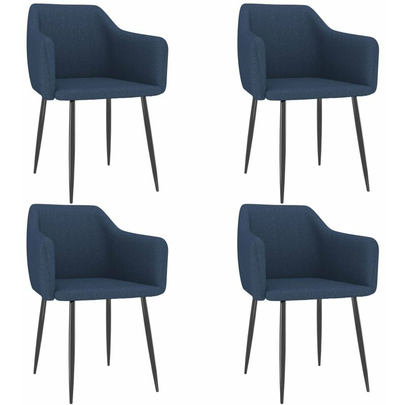 

Sillas de comedor 4 unidades tela azul