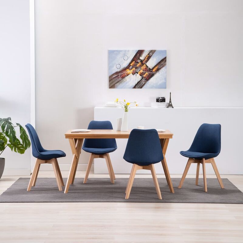 

Sillas de comedor 4 unidades tela azul