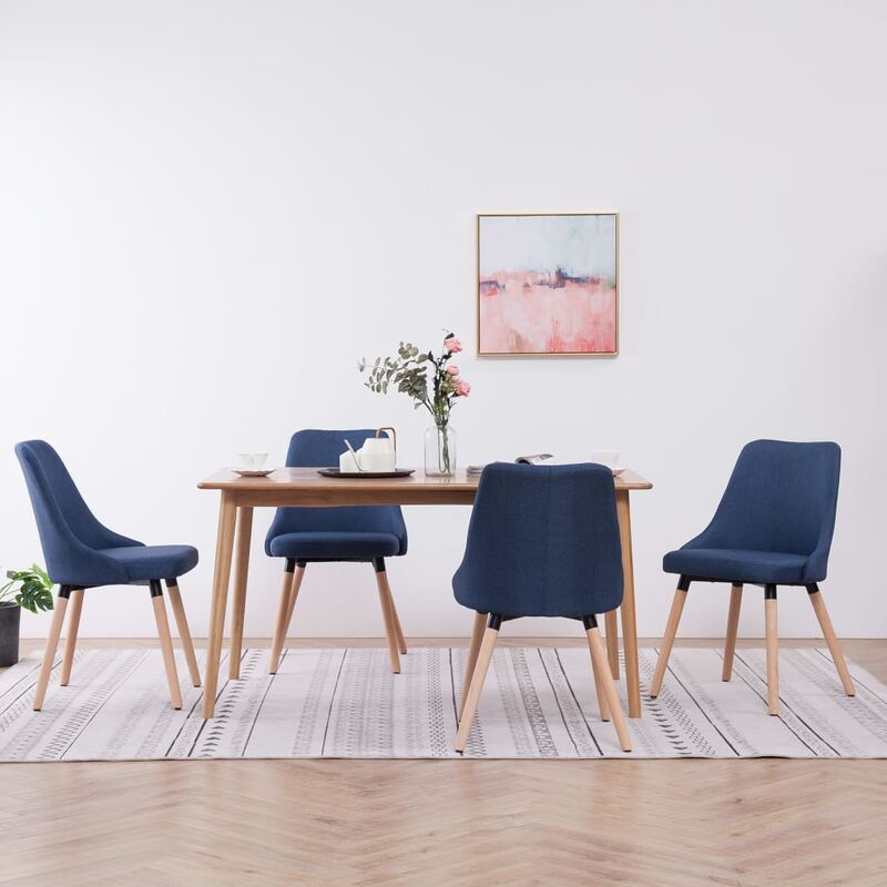 

Sillas de comedor 4 unidades tela azul