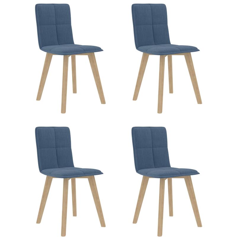 

Sillas de comedor 4 unidades tela azul
