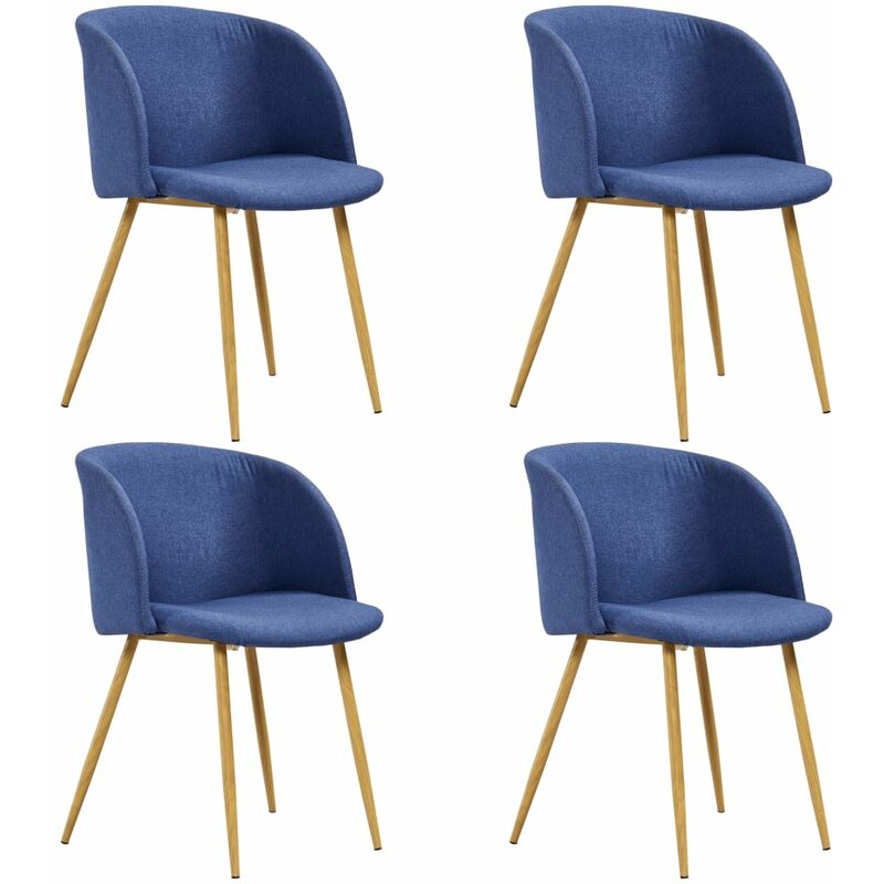 

Sillas de comedor 4 unidades tela azul