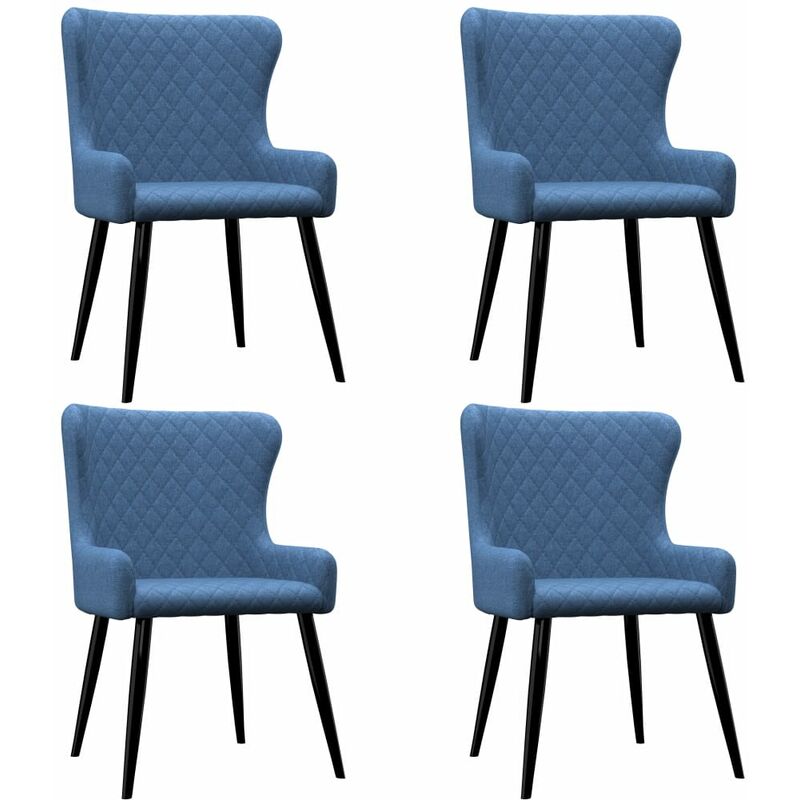 

Sillas de comedor 4 unidades tela azul