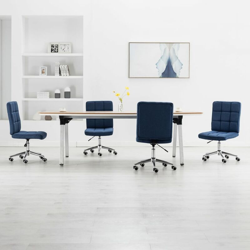 

Sillas de comedor 4 unidades tela azul