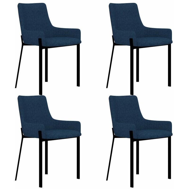 

Sillas de comedor 4 unidades tela azul