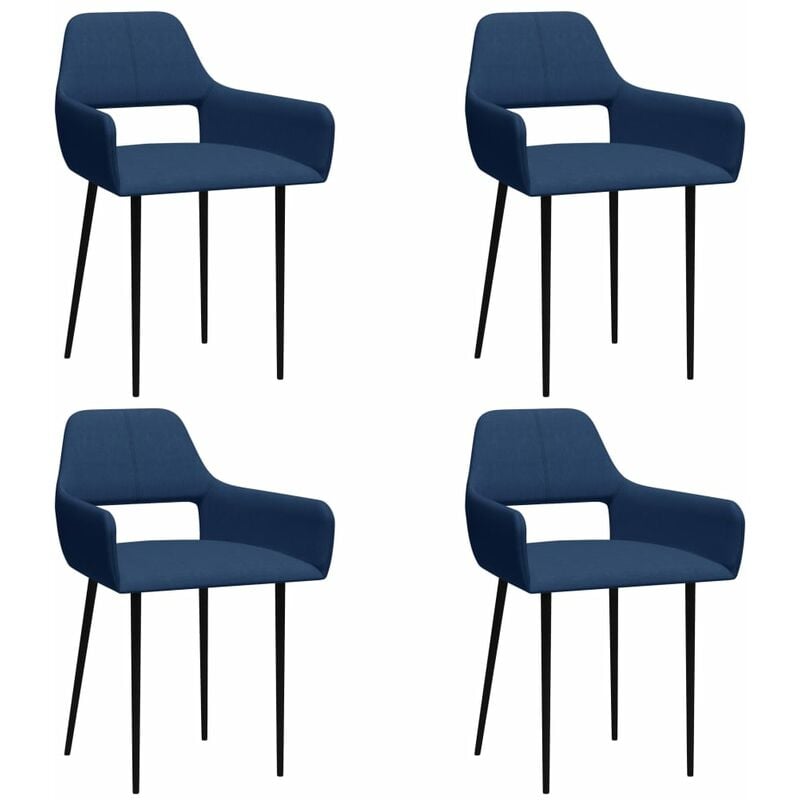 

Sillas de comedor 4 unidades tela azul