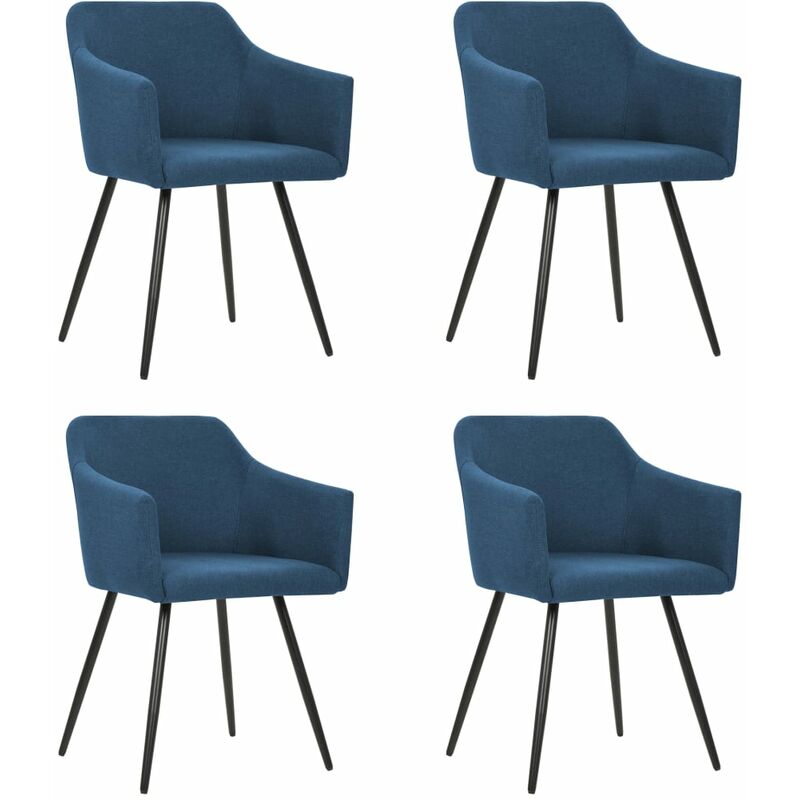 

Sillas de comedor 4 unidades tela azul