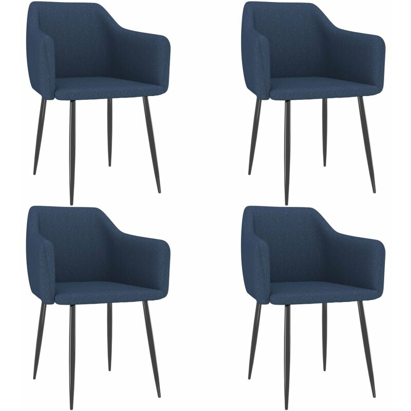 

Sillas de comedor 4 unidades tela azul