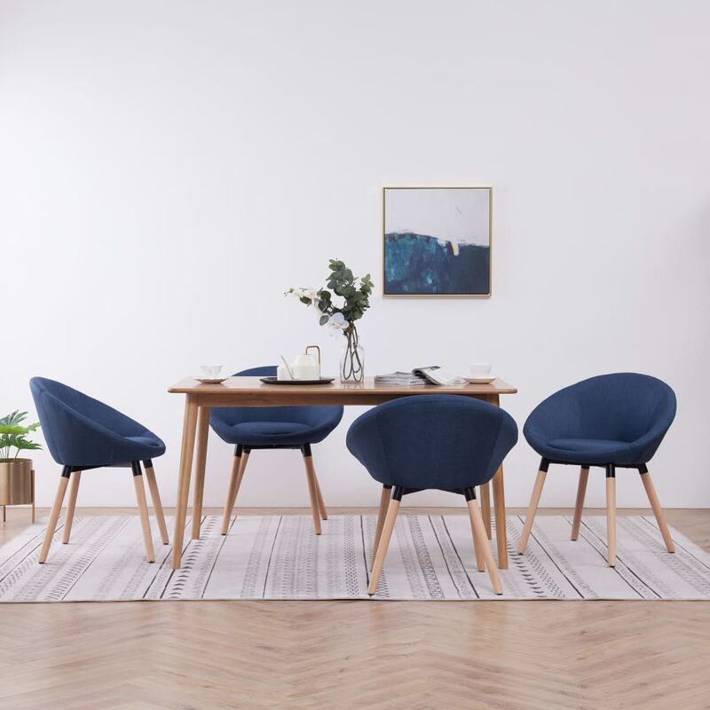 

Sillas de comedor 4 unidades tela azul