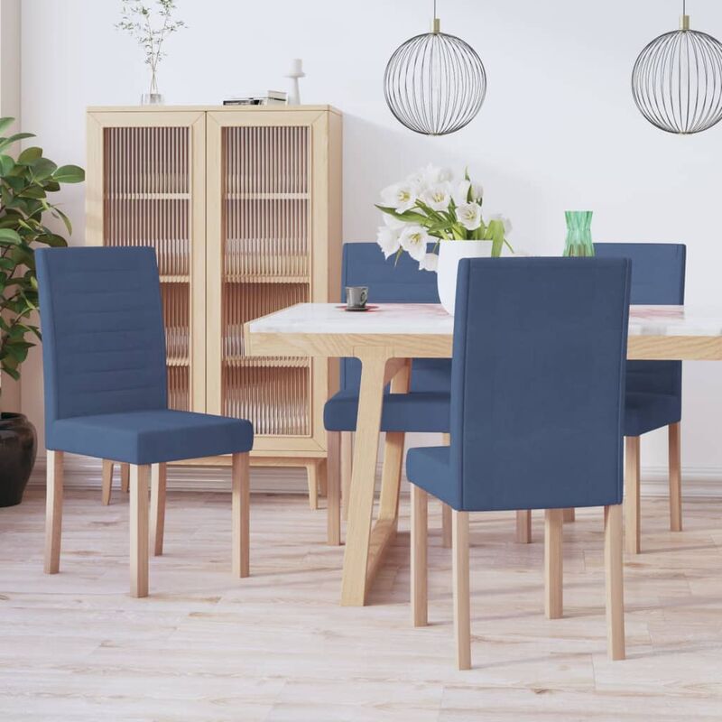 

Sillas de comedor 4 unidades tela azul