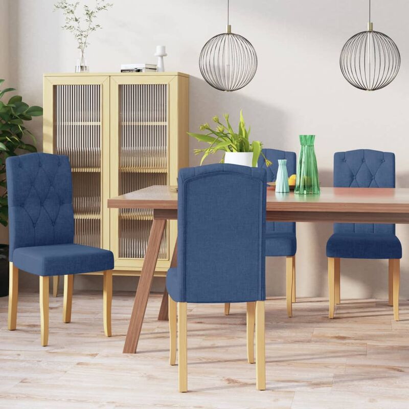 

Sillas de comedor 4 unidades tela azul