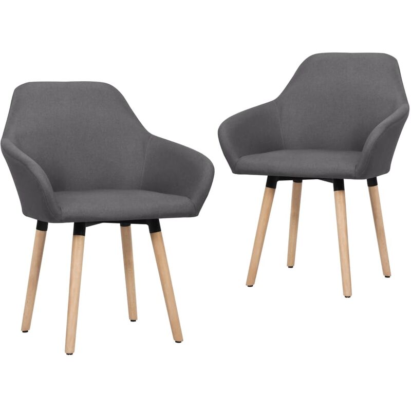 

vidaXL Silla de Comedor de Tela 2 Unidades Gris Oscuro - Gris