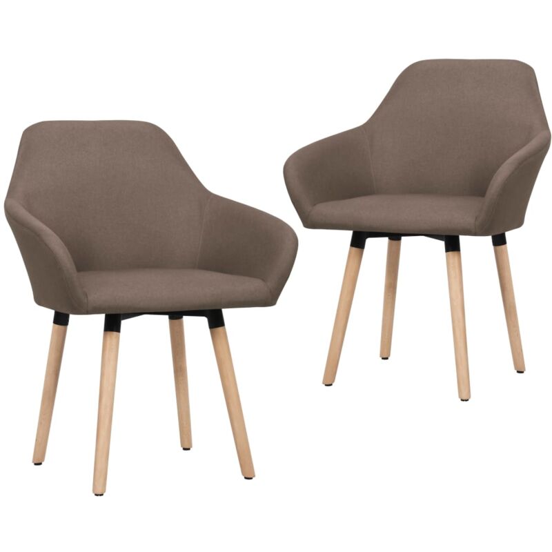 

vidaXL Silla de Comedor de Tela 2 Unidades Marrón - Marrón