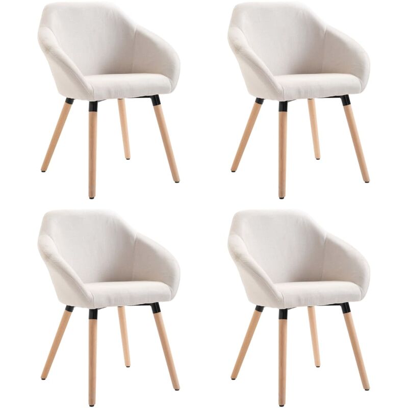 

Silla de Comedor de Tela 4 Unidades Crema - Crema - Vidaxl
