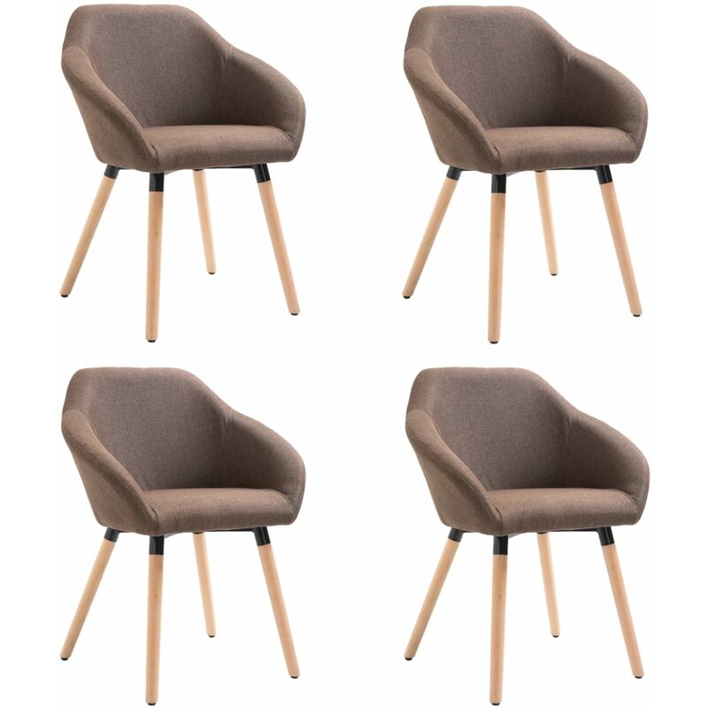

Silla de Comedor de Tela 4 Unidades Marrón - Marrón - Vidaxl