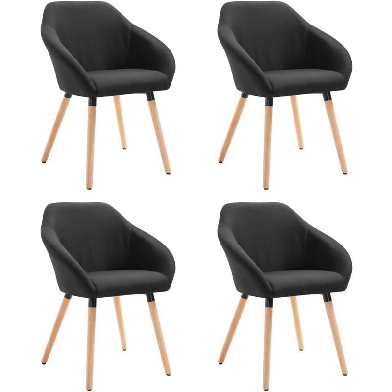 

Silla de Comedor de Tela 4 Unidades Negro - Negro - Vidaxl