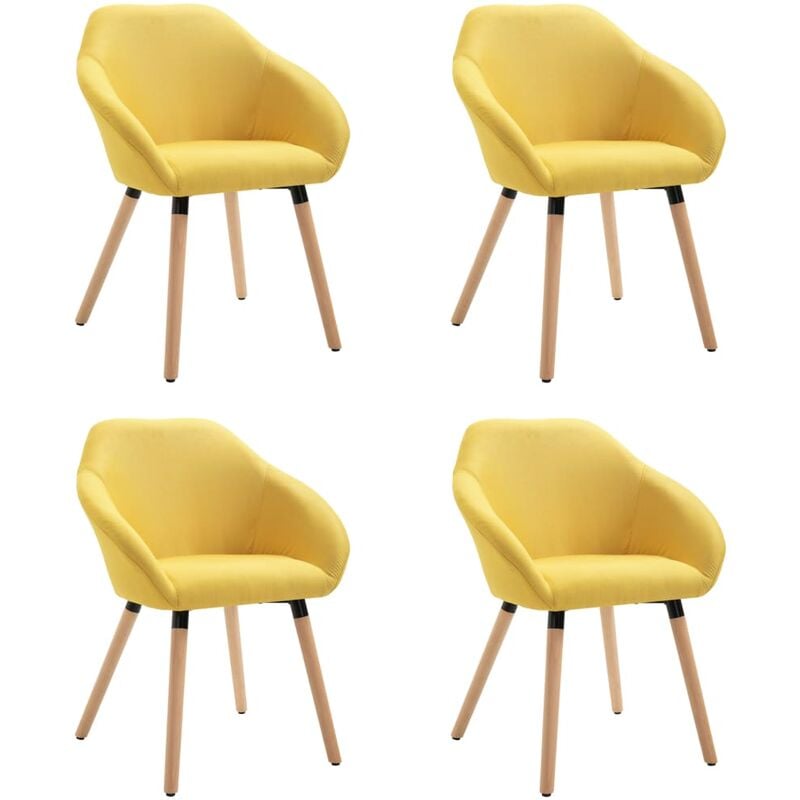 

Silla de Comedor de Tela 4 Unidades Amarilla - Amarillo - Vidaxl