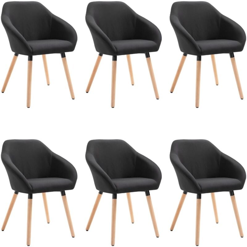

Silla de Comedor de Tela 6 Unidades Negro - Negro - Vidaxl