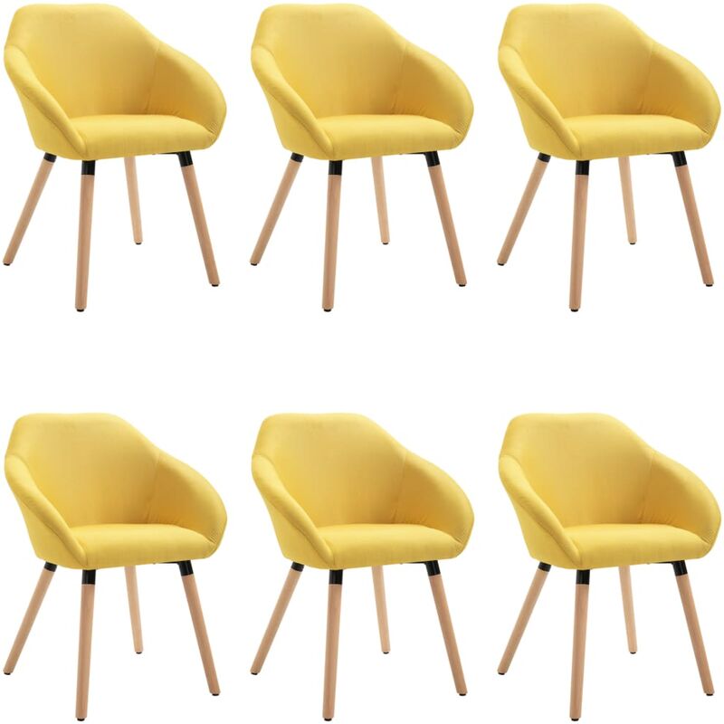 

Silla de Comedor de Tela 6 Unidades Amarilla - Amarillo - Vidaxl