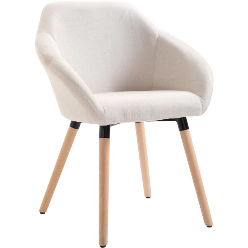 

vidaXL Silla de Comedor de Tela Crema - Crema